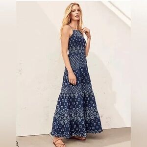 Ann Taylor Navy Floral Maxi Dress